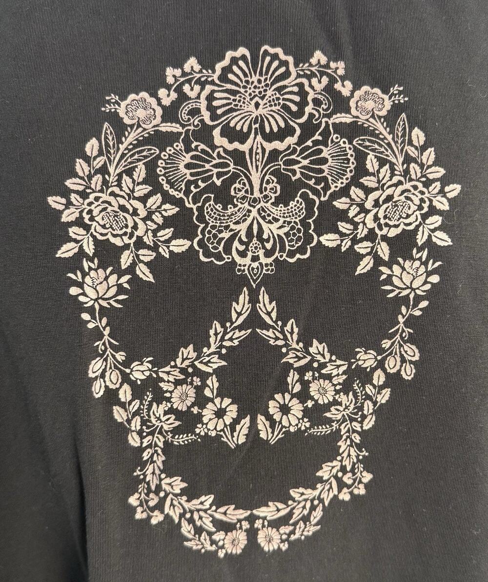 Saint + Sophia tshirt Dress Black 16 floral lace sugar skull Gothic Alternative